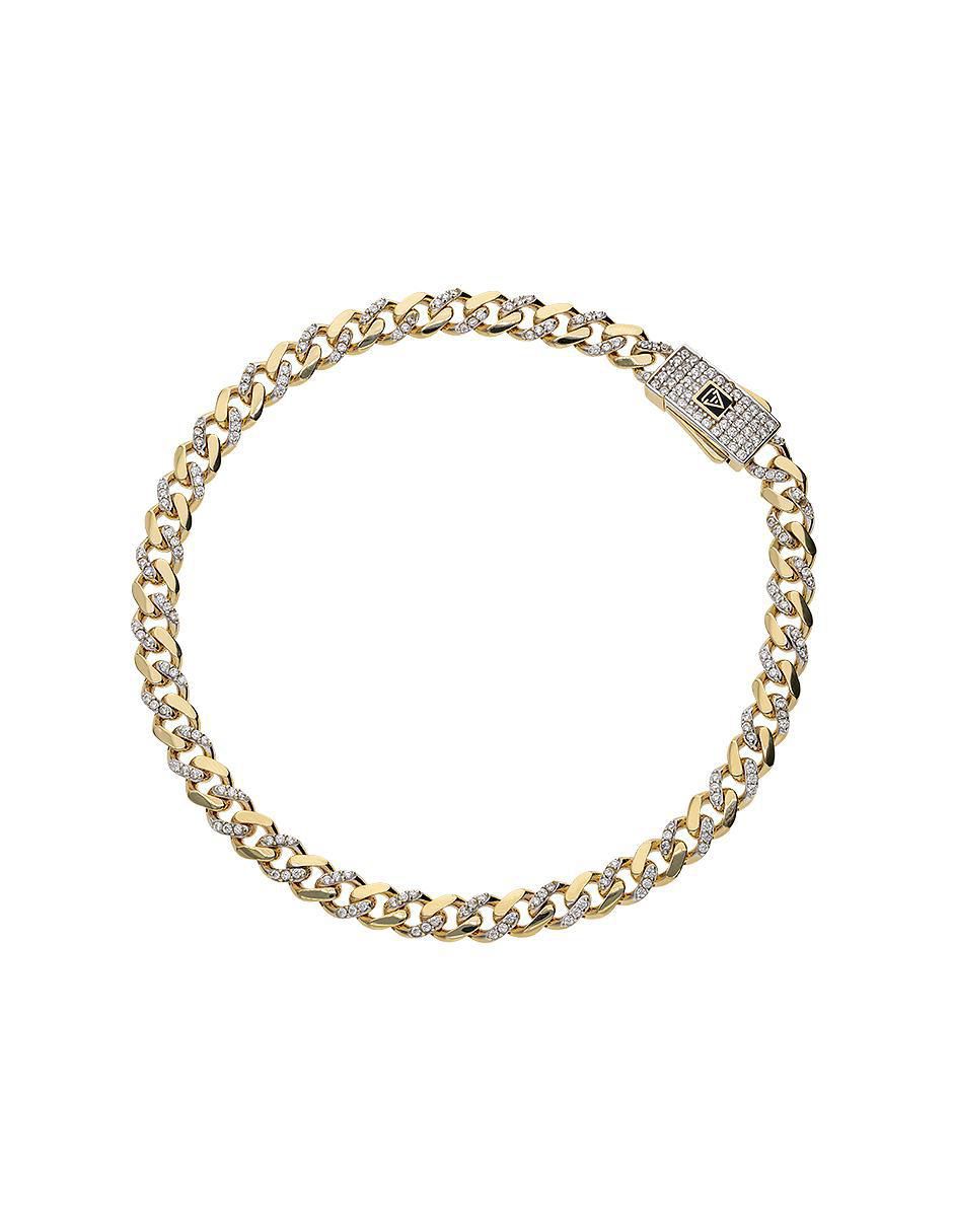 Pulsera de oro con zirconia 14 K Fonelli Chain acabado pulido 1