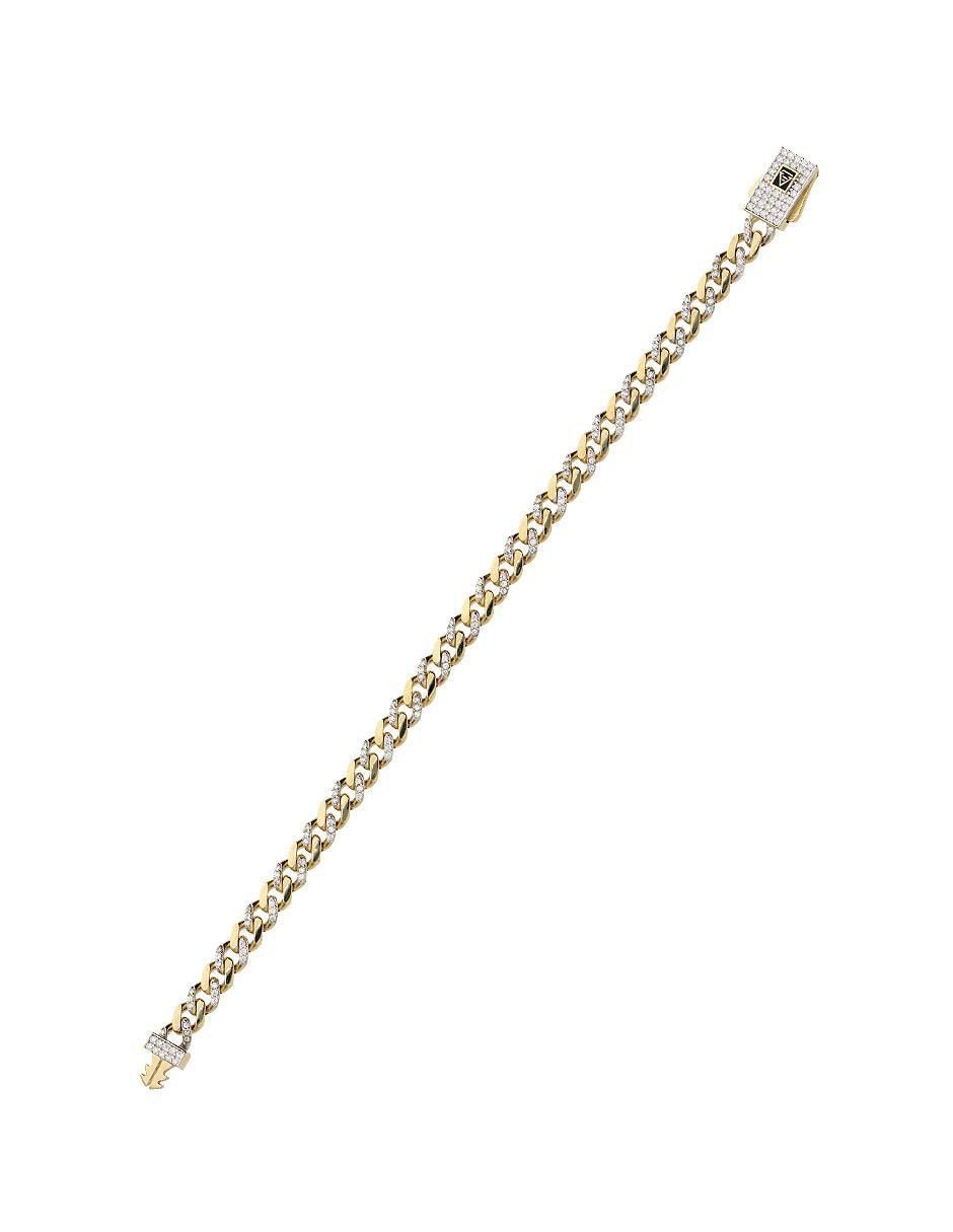 Pulsera de oro con zirconia 14 K Fonelli Chain acabado pulido 2