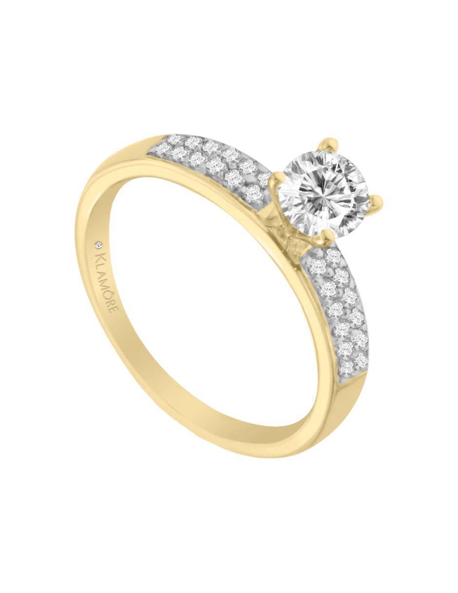 Anillo de compromiso "de" oro 14 k klamore xenia diamante