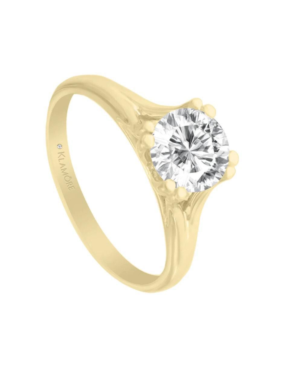 Anillo de compromiso de oro 14 k Bertha diamante 4