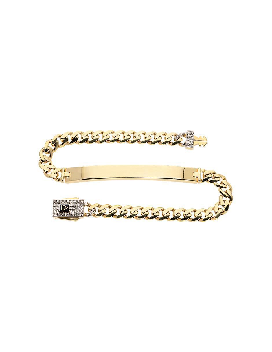 Esclava de oro con zirconia 14 K Fonelli Chain acabado pulido 2