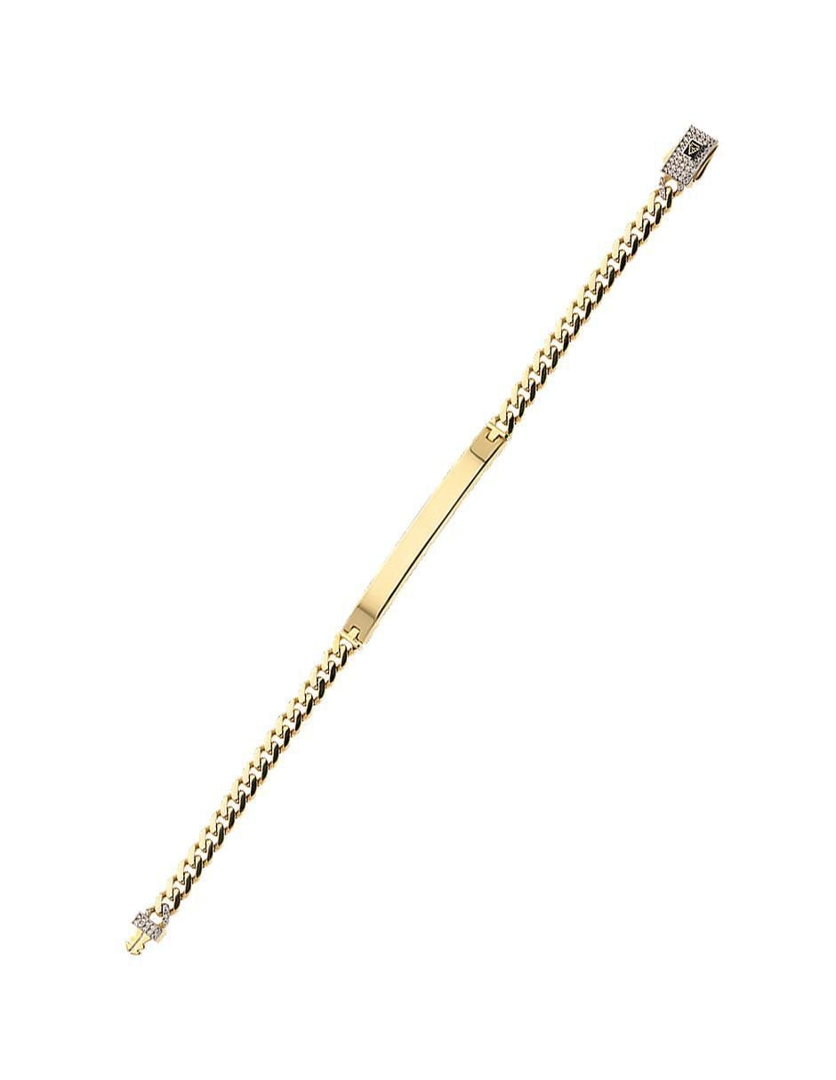 Esclava de oro con zirconia 14 K Fonelli Chain acabado pulido 3