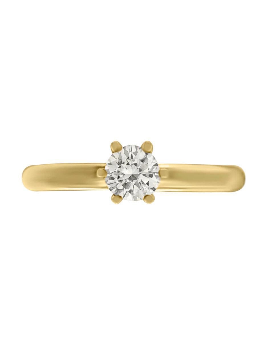 Anillo de compromiso de oro 14 k Isabella diamante