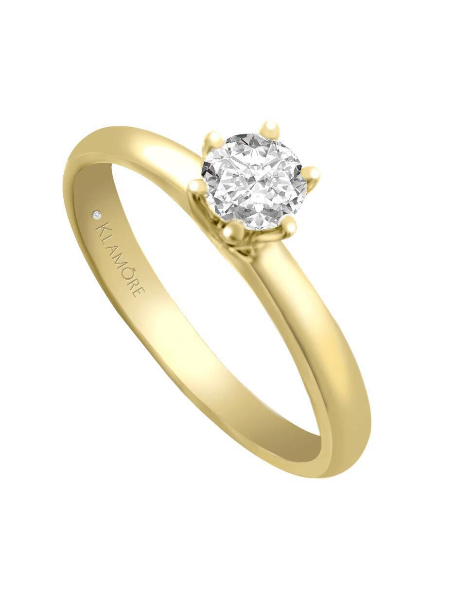 Anillo de compromiso "de" oro 14 k klamore isabella diamante