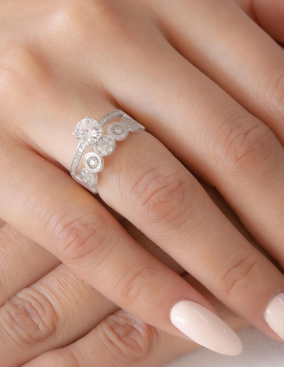 Anillo de compromiso de oro 14 k 4