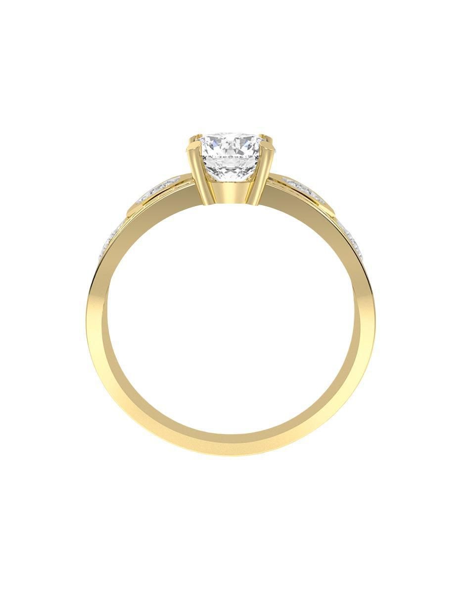 Anillo de compromiso "de" oro 14 k abba joyas sin familia zirconia