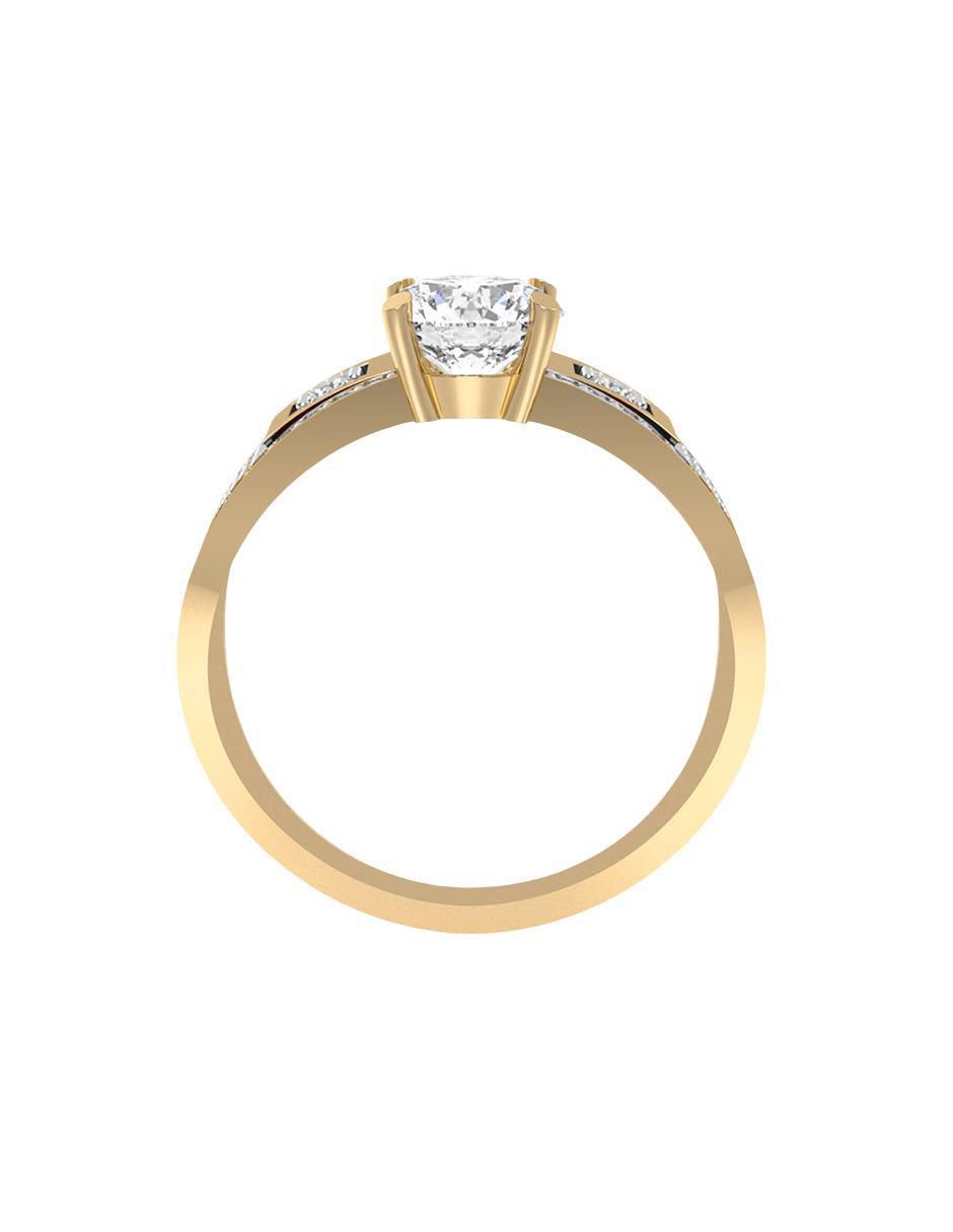 Anillo de compromiso "de" oro 10 k abba joyas sin familia zirconia