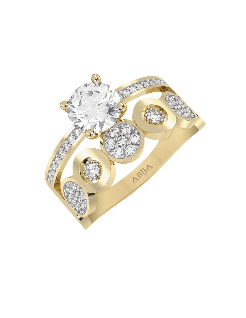 Anillo de compromiso de oro 14 k 2