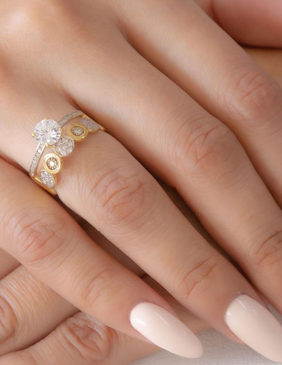 Anillo de compromiso de oro 14 k 4