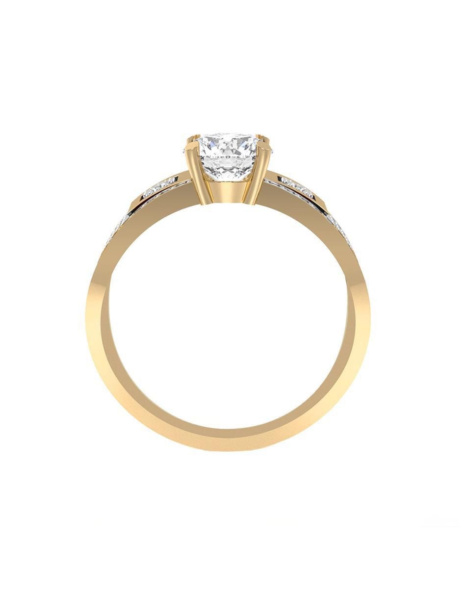 Anillo de compromiso "de" oro 14 k abba joyas sin familia zirconia