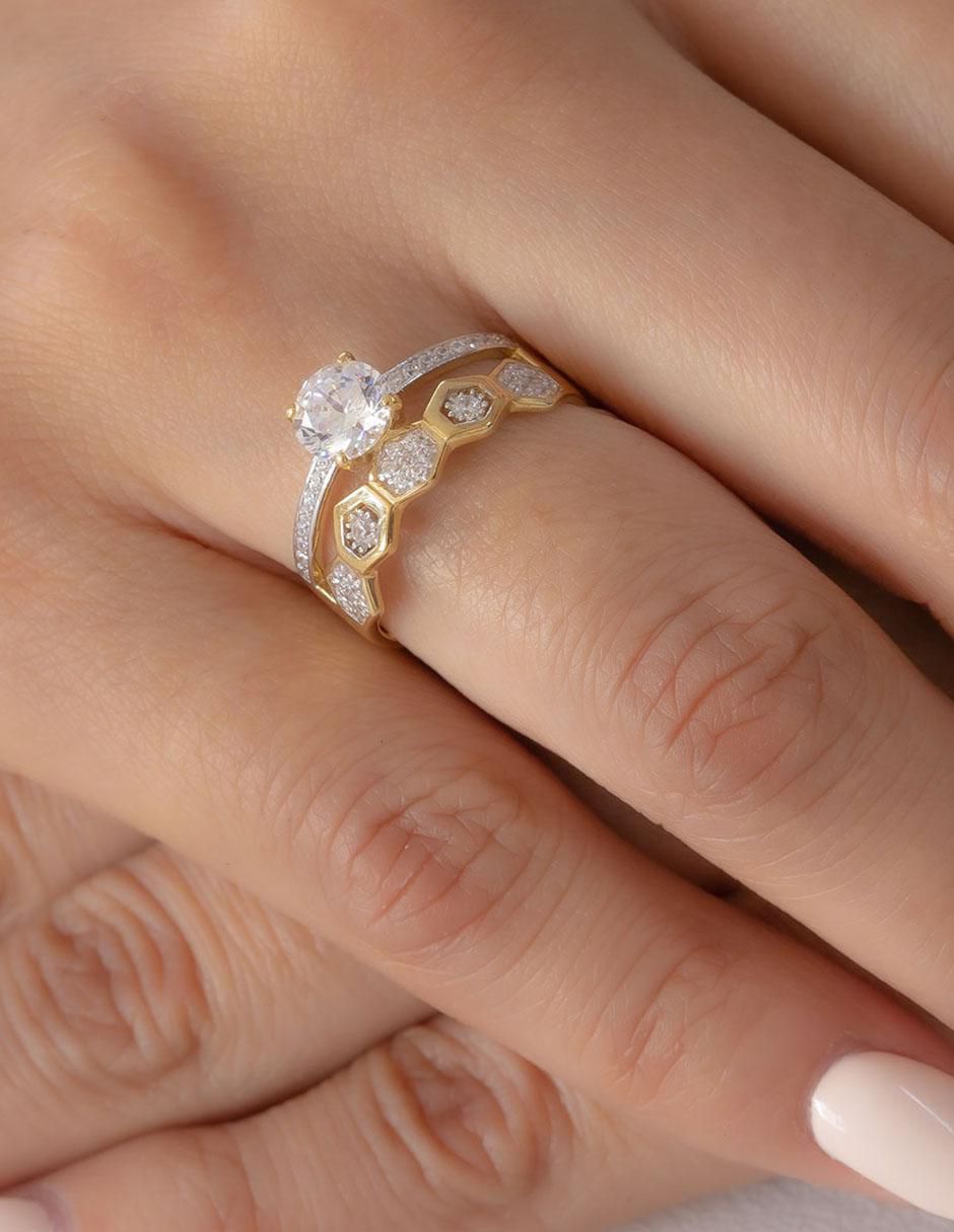 Anillo de compromiso de oro 10 k 5