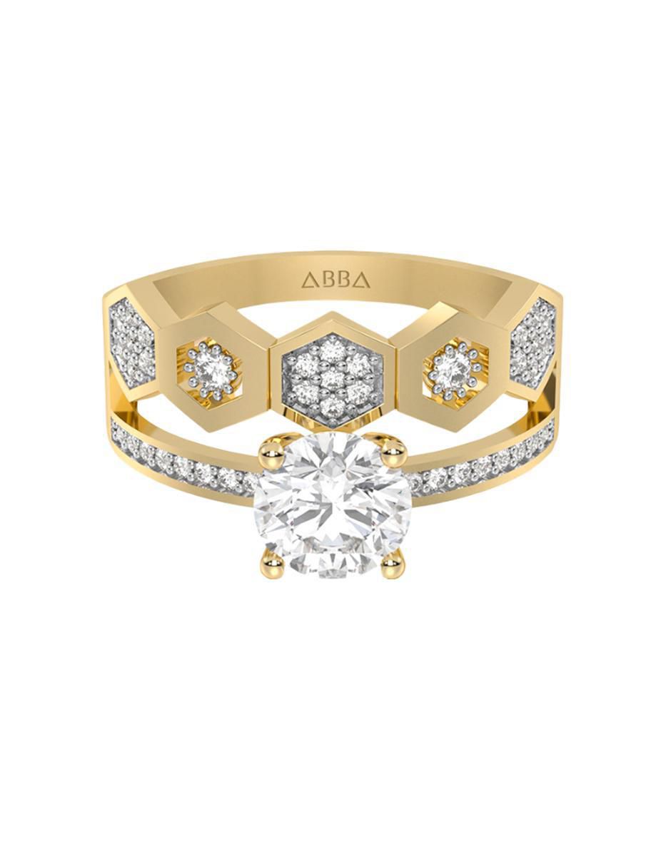 Anillo de compromiso de oro 14 k