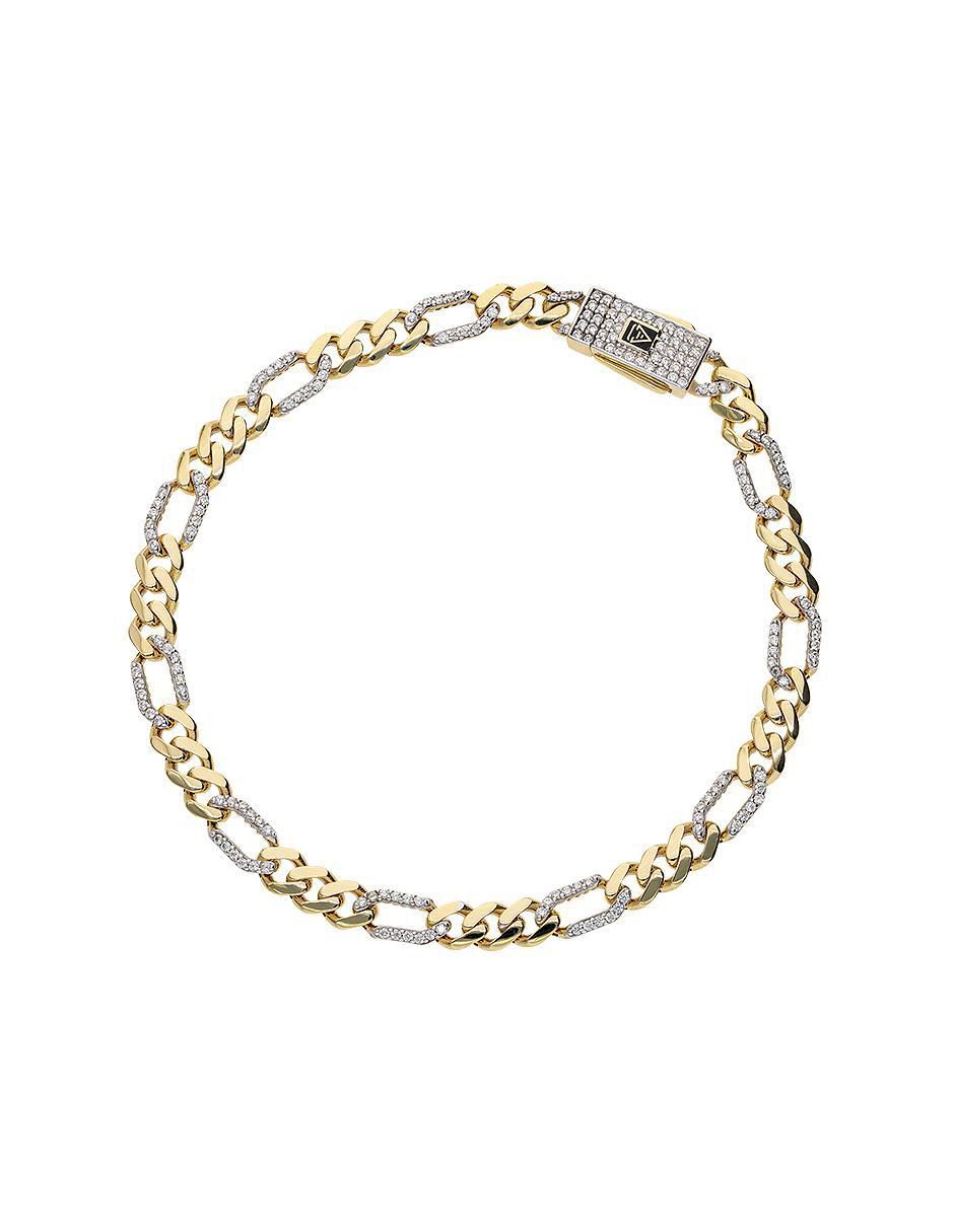 Pulsera de oro con zirconia 14 K Fonelli Chain acabado pulido 1