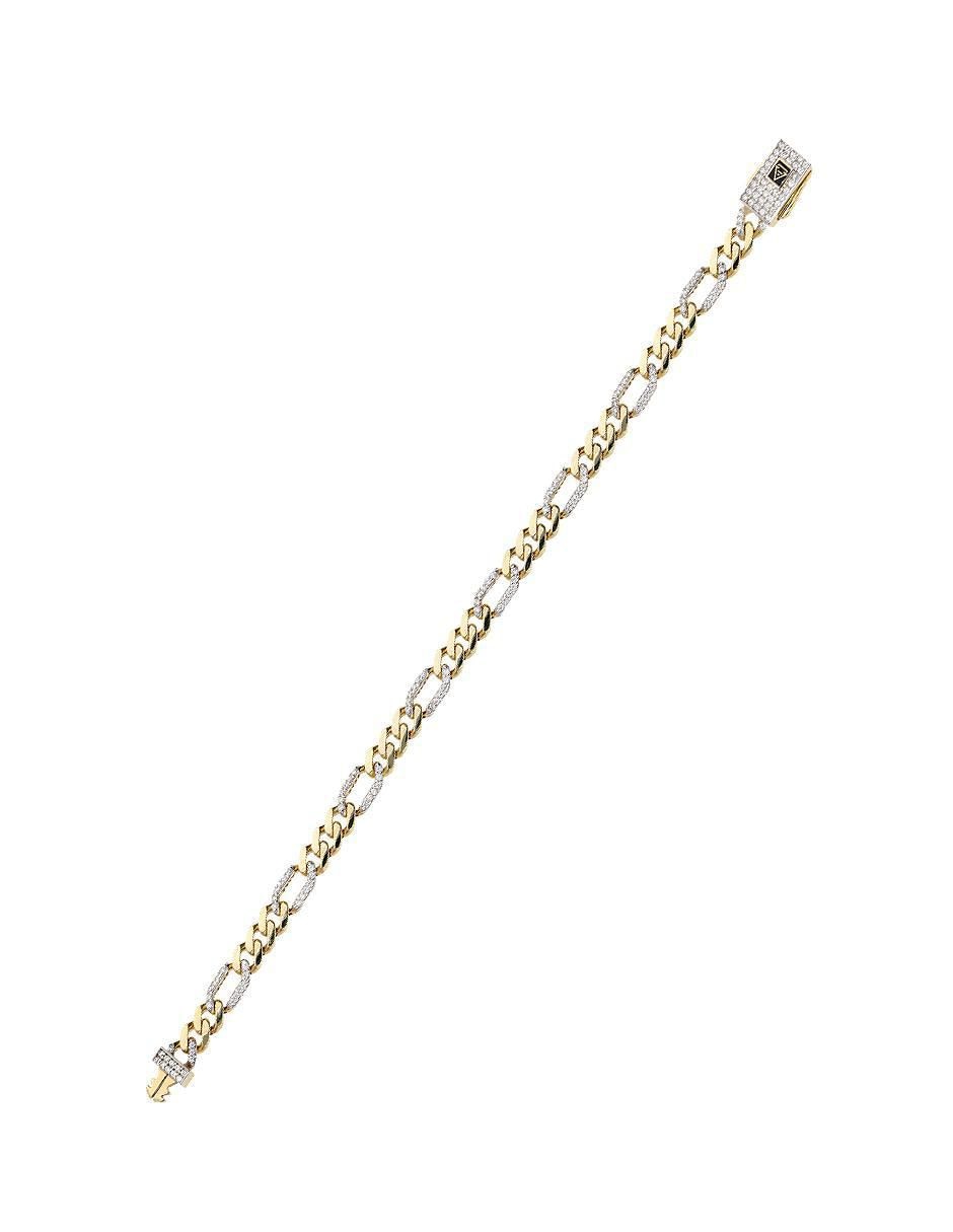 Pulsera de oro con zirconia 14 K Fonelli Chain acabado pulido 2
