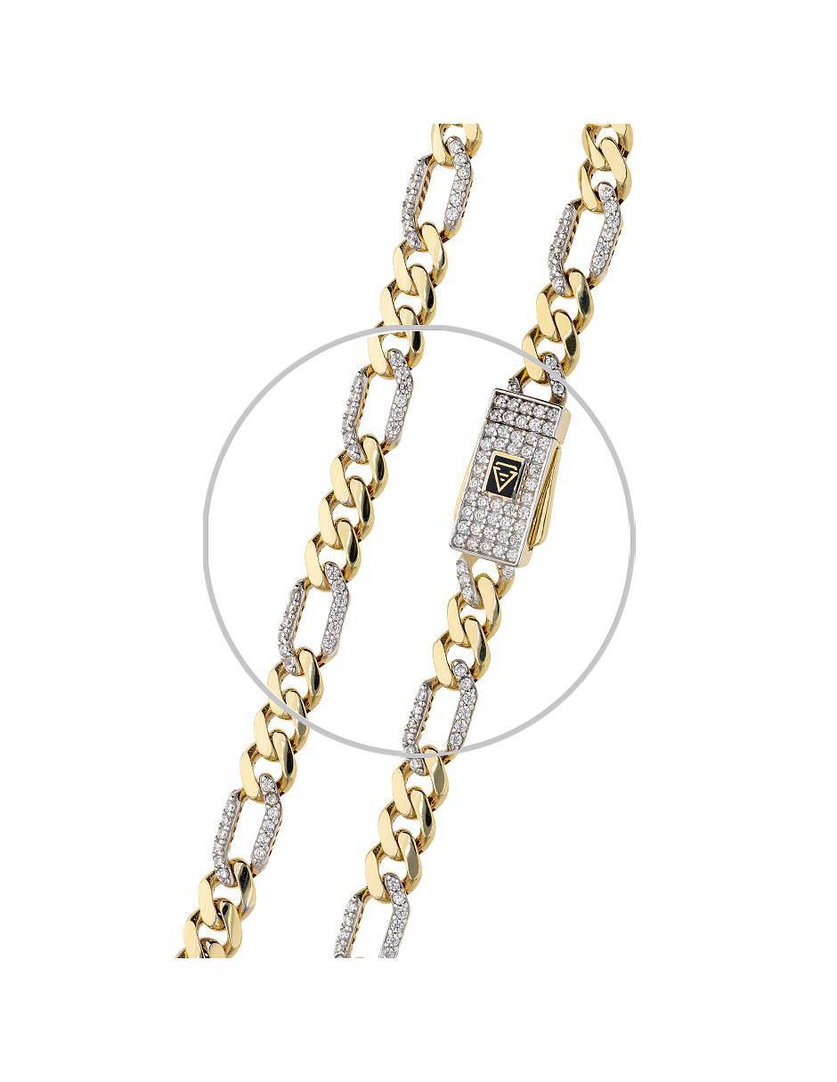 Pulsera de oro con zirconia 14 K Fonelli Chain acabado pulido 5