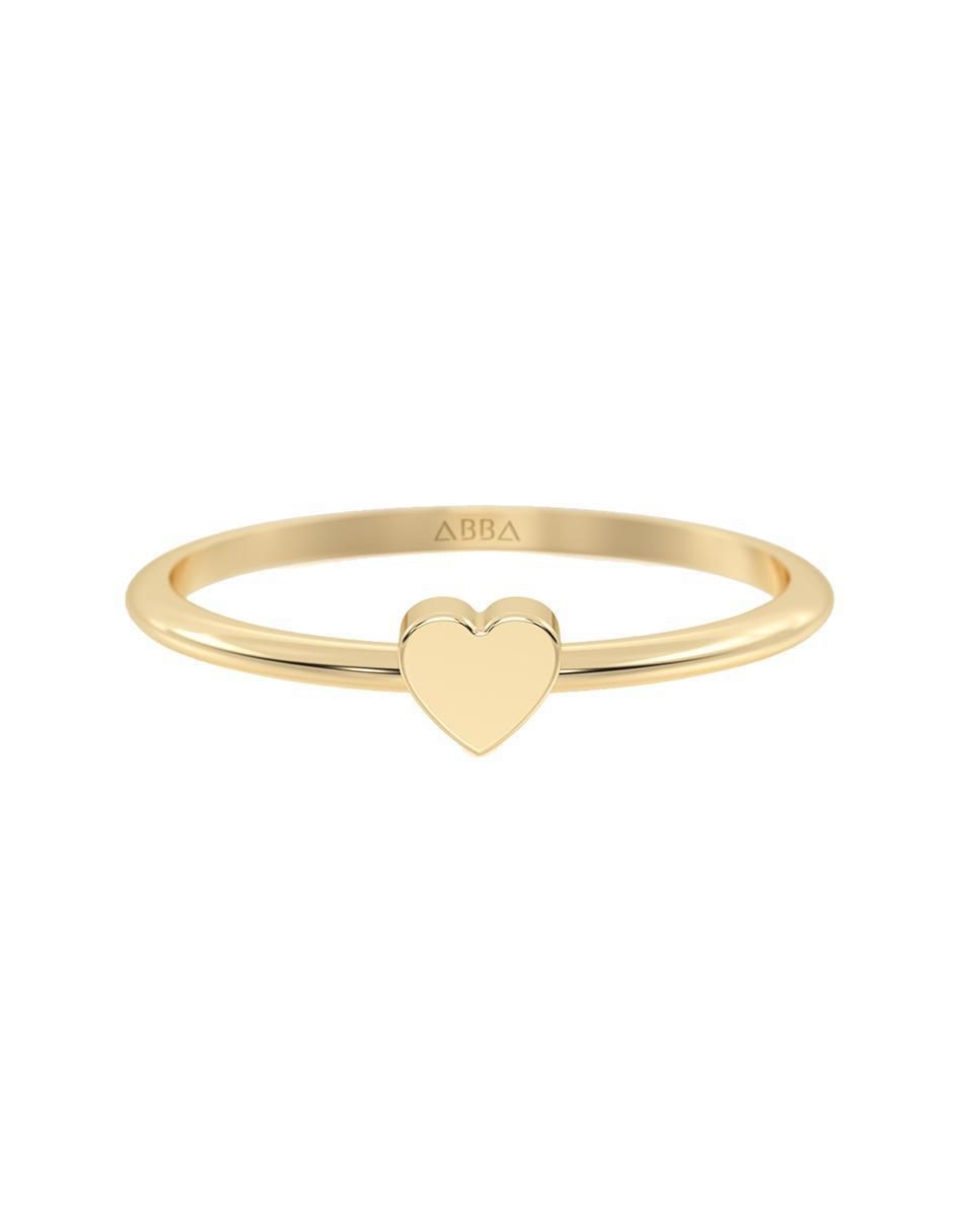 Anillo de corazón 10 k de oro pulido