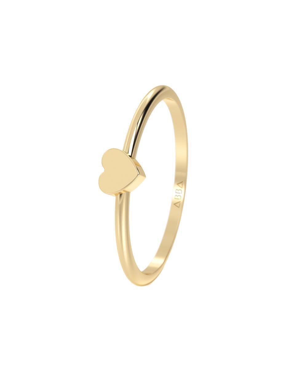 Anillo de corazón 14 K de oro pulido 2