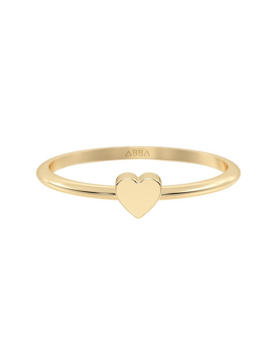 Anillo de corazón 14 K de oro pulido