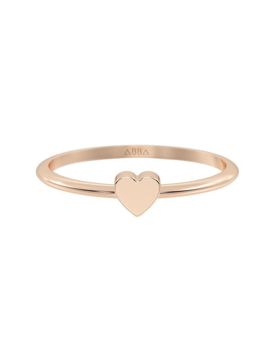 Anillo de corazón 14 K de oro pulido Anillo de corazón 14 K de oro pulido