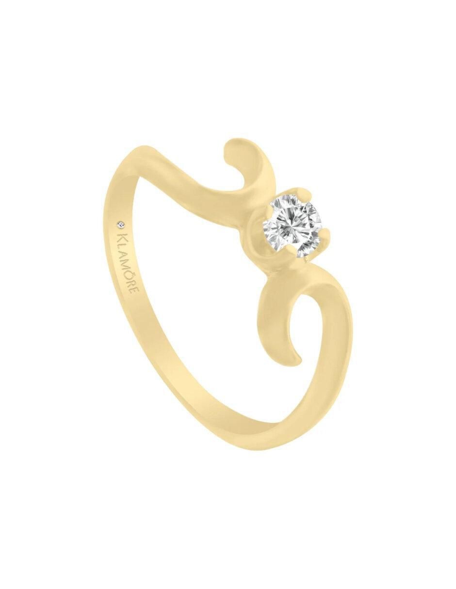 Anillo de compromiso "de" oro 14 k klamore enora diamante