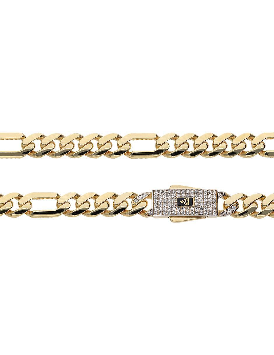 Pulsera de oro amarillo con zirconia 10 K acabado pulido 3