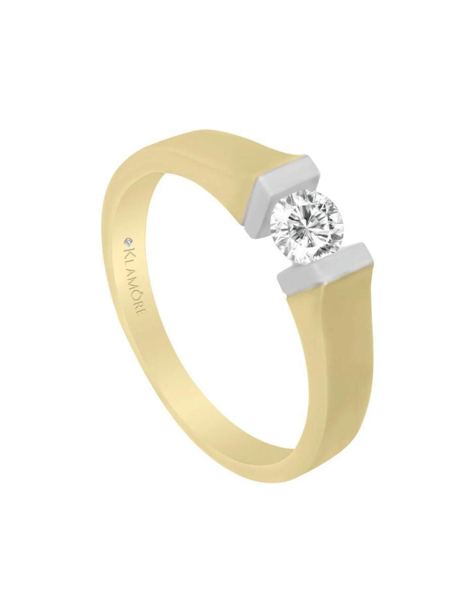 Anillo de compromiso "de" oro 14 k klamore fame diamante