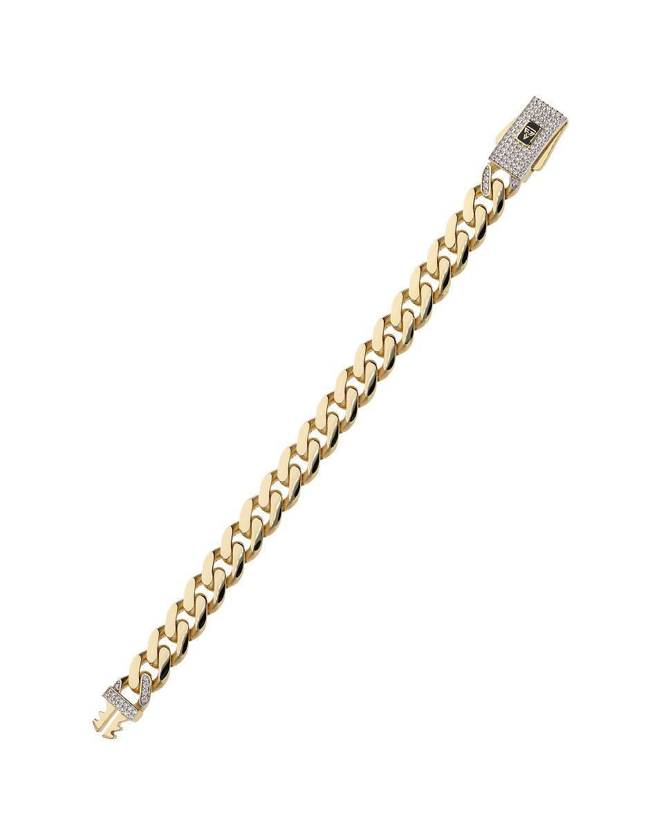 Pulsera de oro con zirconia 14 K acabado pulido 2