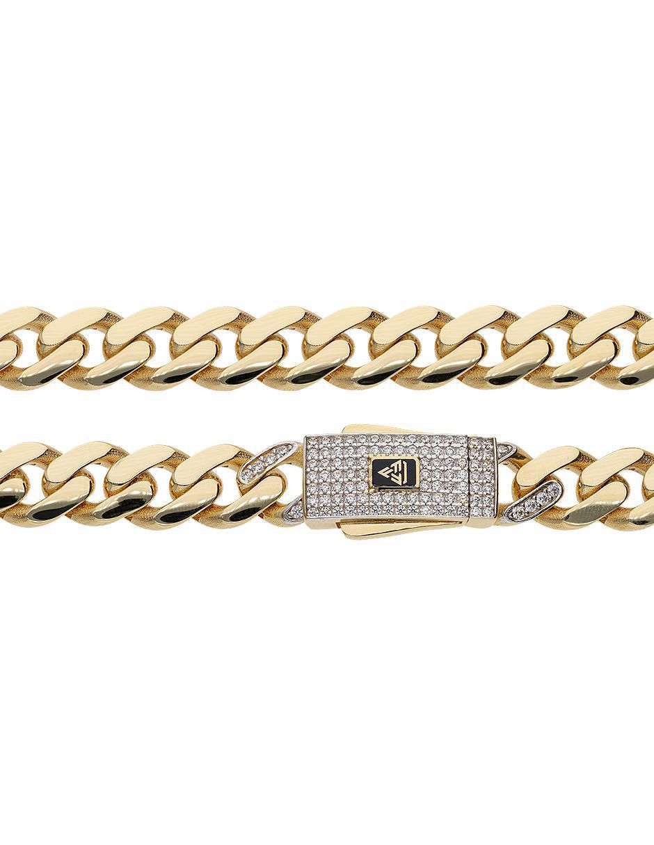 Pulsera de oro con zirconia 14 K acabado pulido 3
