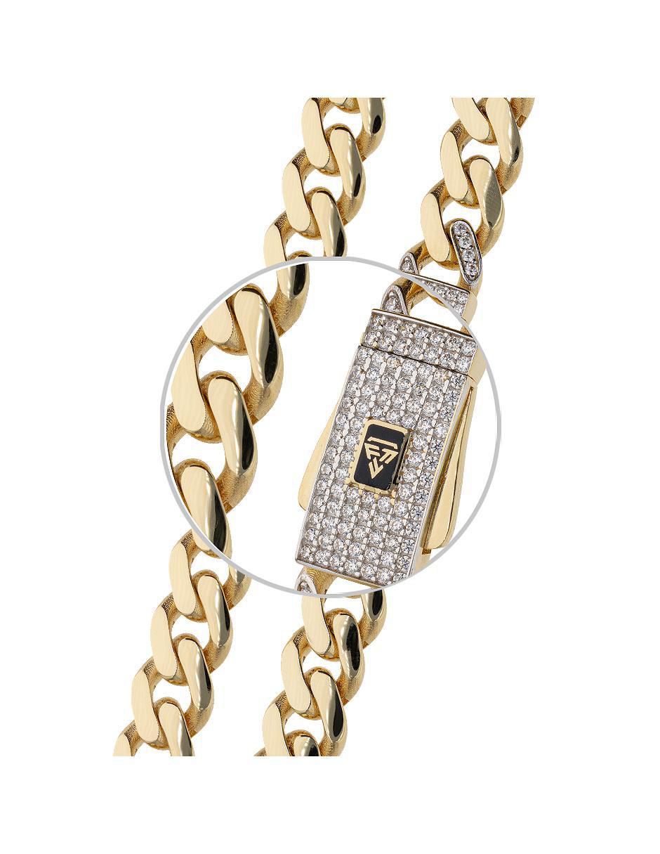 Pulsera de oro con zirconia 14 K acabado pulido 4