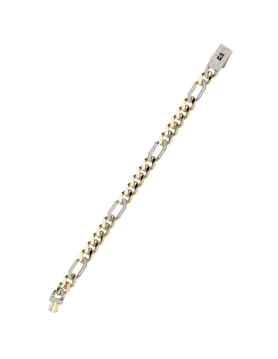 Pulsera de oro con zirconia 14 K acabado pulido 2