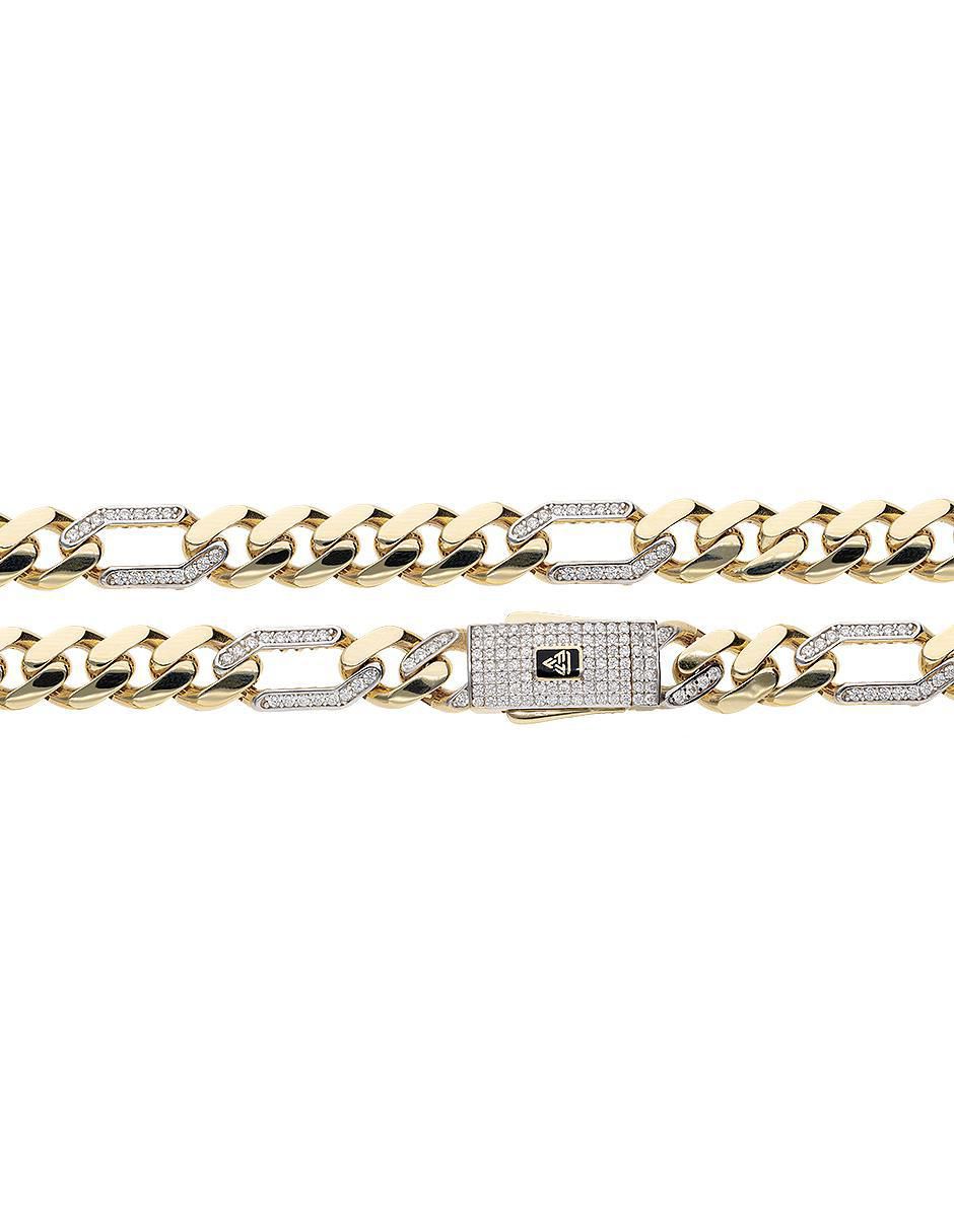 Pulsera de oro con zirconia 14 K acabado pulido 3
