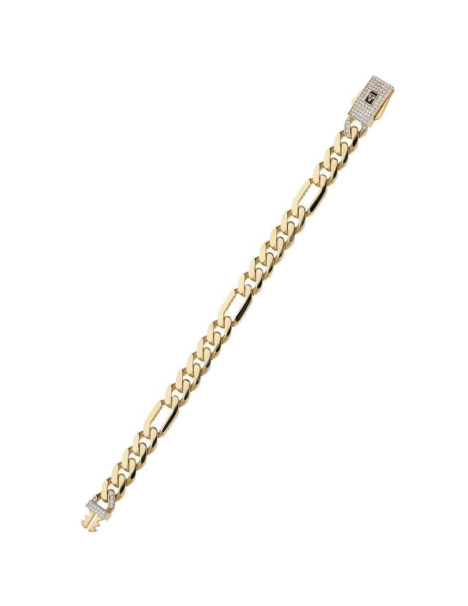 Pulsera de oro con zirconia 14 K acabado pulido 2