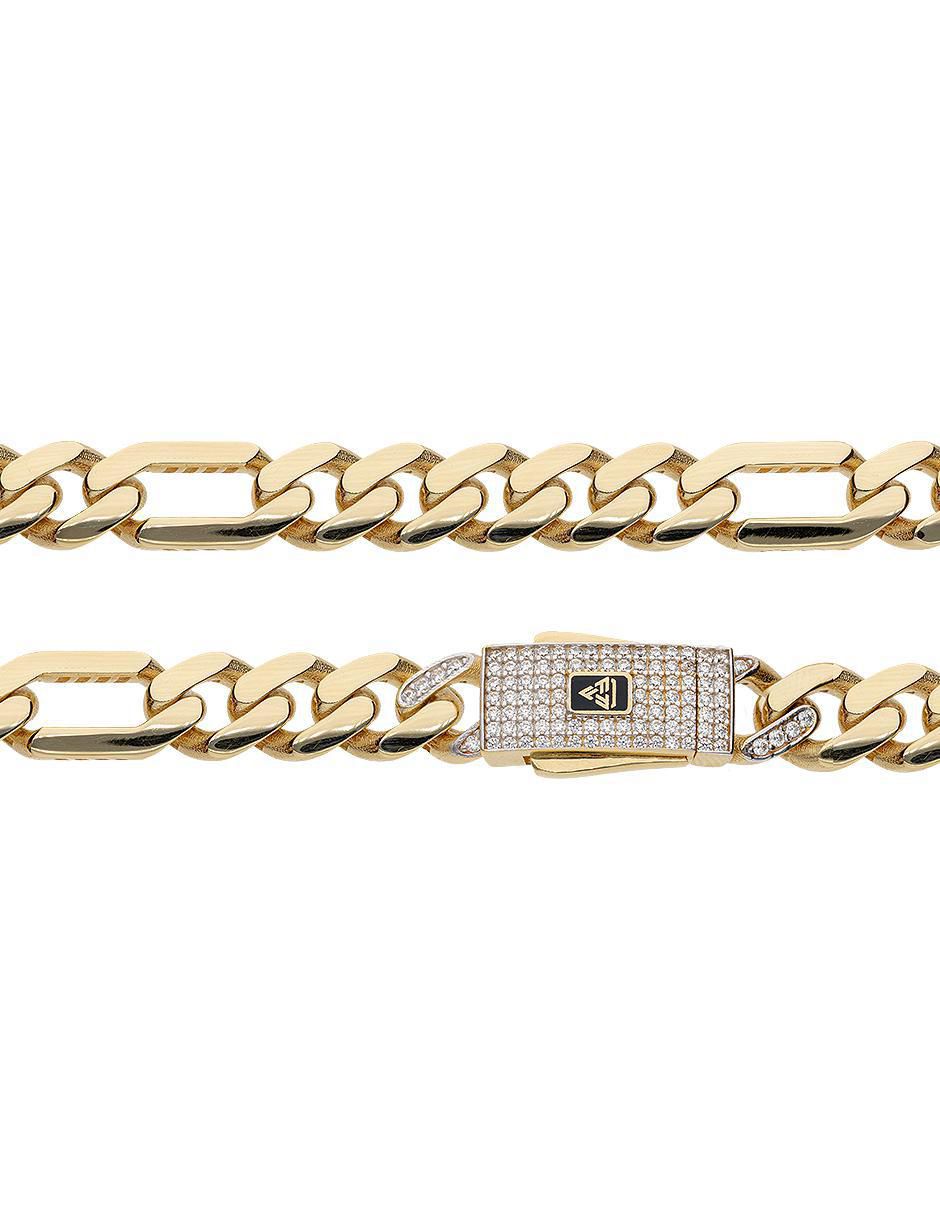 Pulsera de oro con zirconia 14 K acabado pulido 3