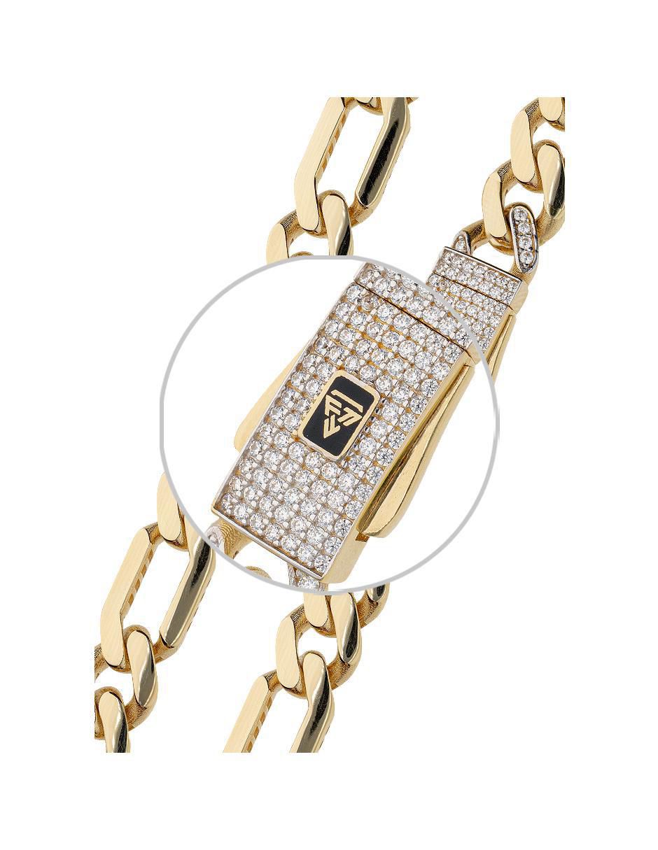 Pulsera de oro con zirconia 14 K acabado pulido 4