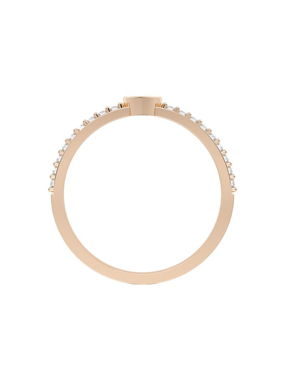 Anillo de corazón 10 K de oro zirconia pulido 3