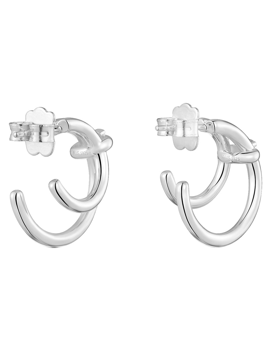 Aretes de aro Straight de plata P 925 con acabado brillante 5