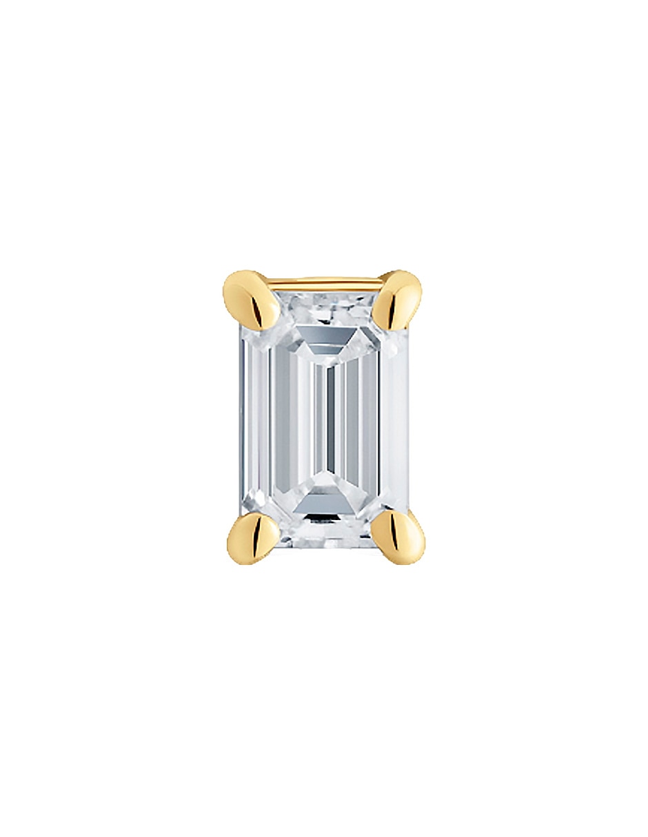 Arete rectangular Shine LGD de oro amarillo 14 K con acabado brillante diamante