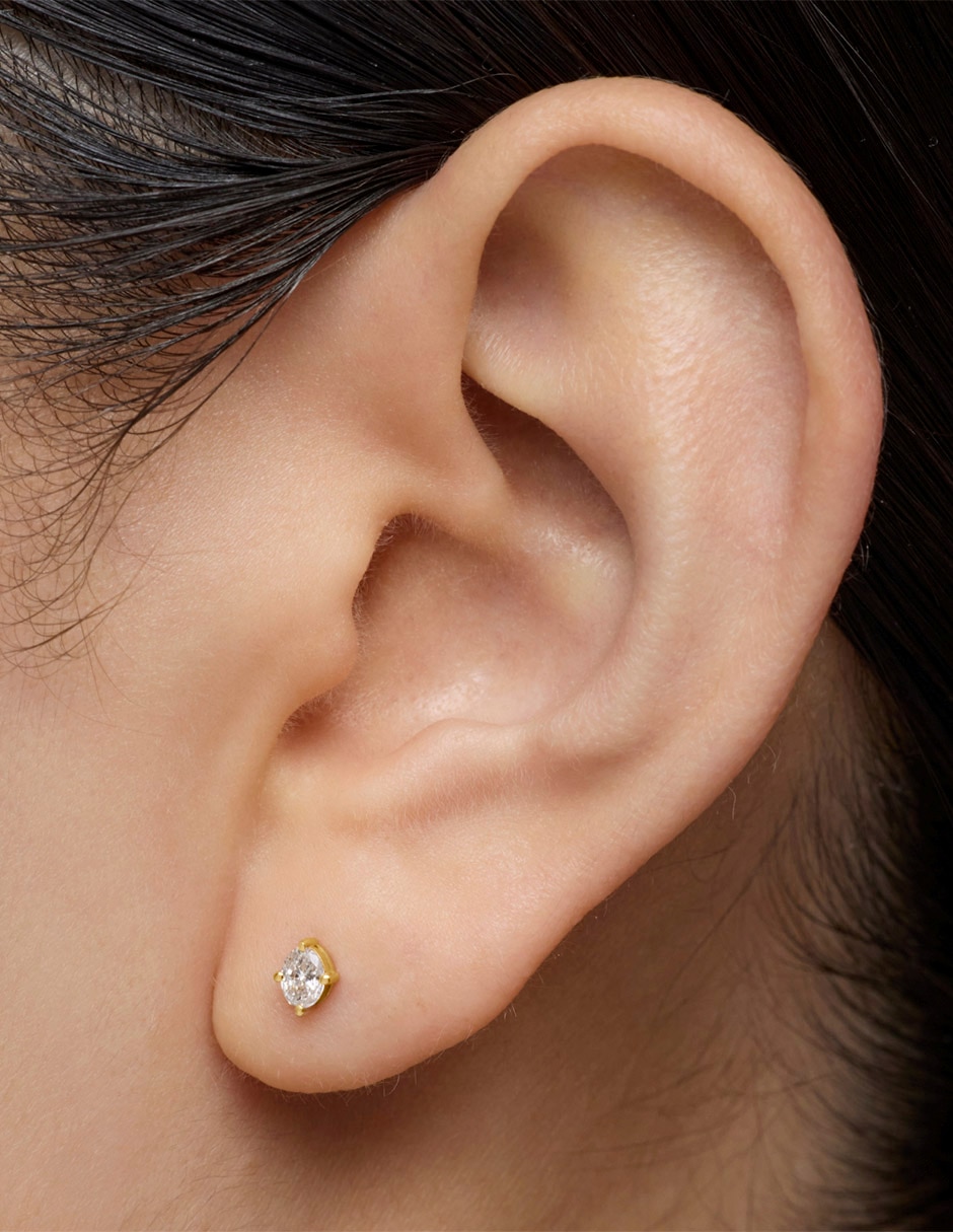 Arete Shine LGD de oro amarillo 14 k con acabado brillante 3