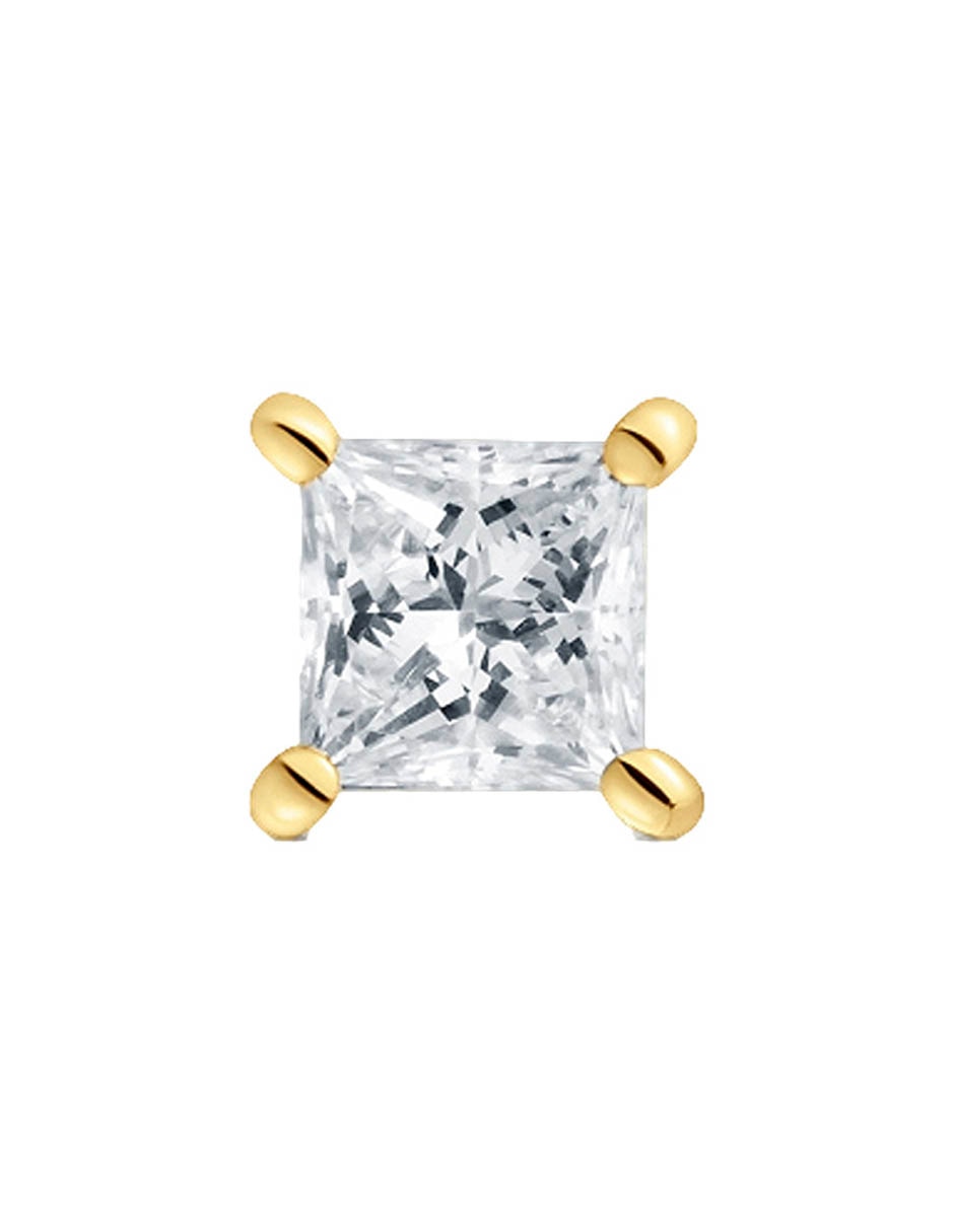 Arete cuadrado Shine LGD de oro amarillo 14 K con acabado brillante