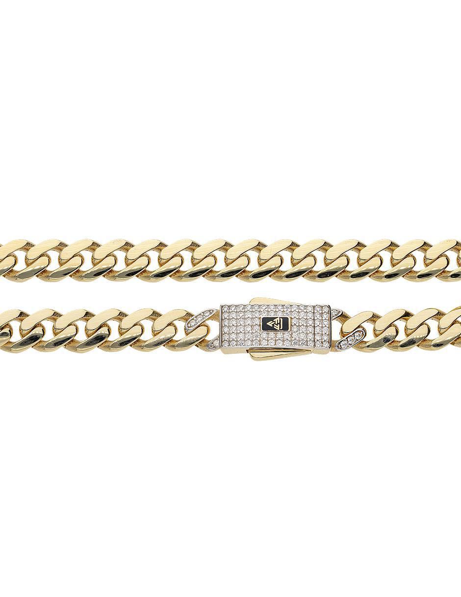 Pulsera de oro con zirconia 10 K acabado pulido 3