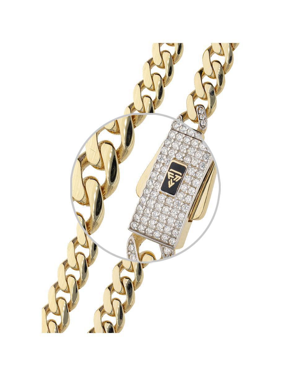 Pulsera de oro con zirconia 10 K acabado pulido 4