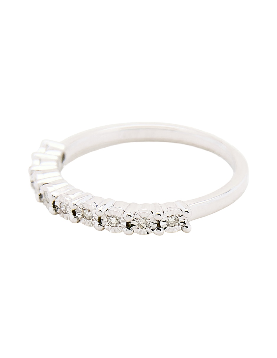 Anillo con gema 14 k de oro blanco diamante pulido 2
