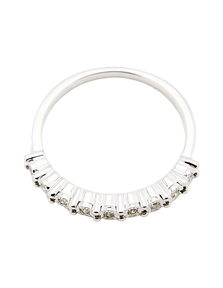 Anillo con gema 14 k de oro blanco diamante pulido 3