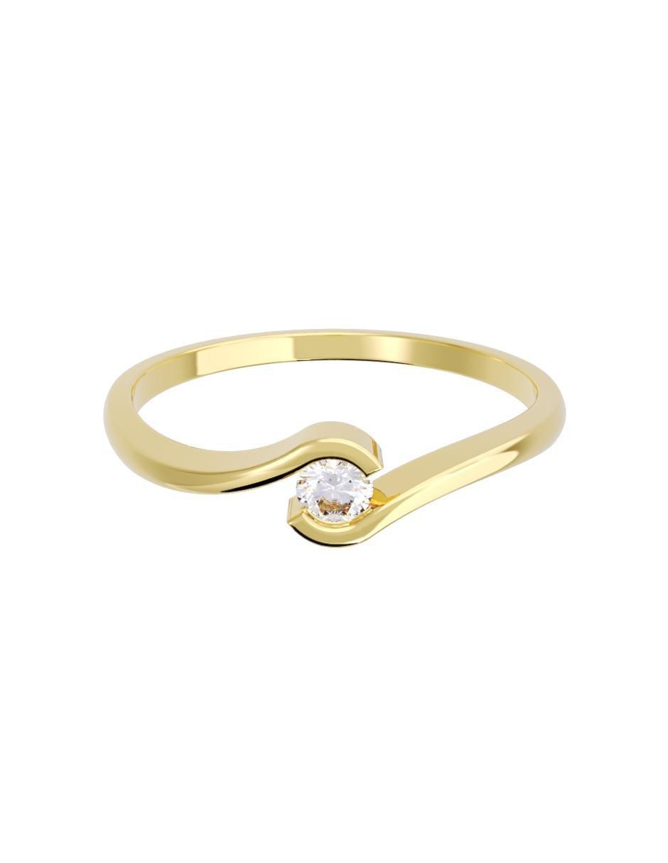 Anillo de compromiso de oro 14 K diamante