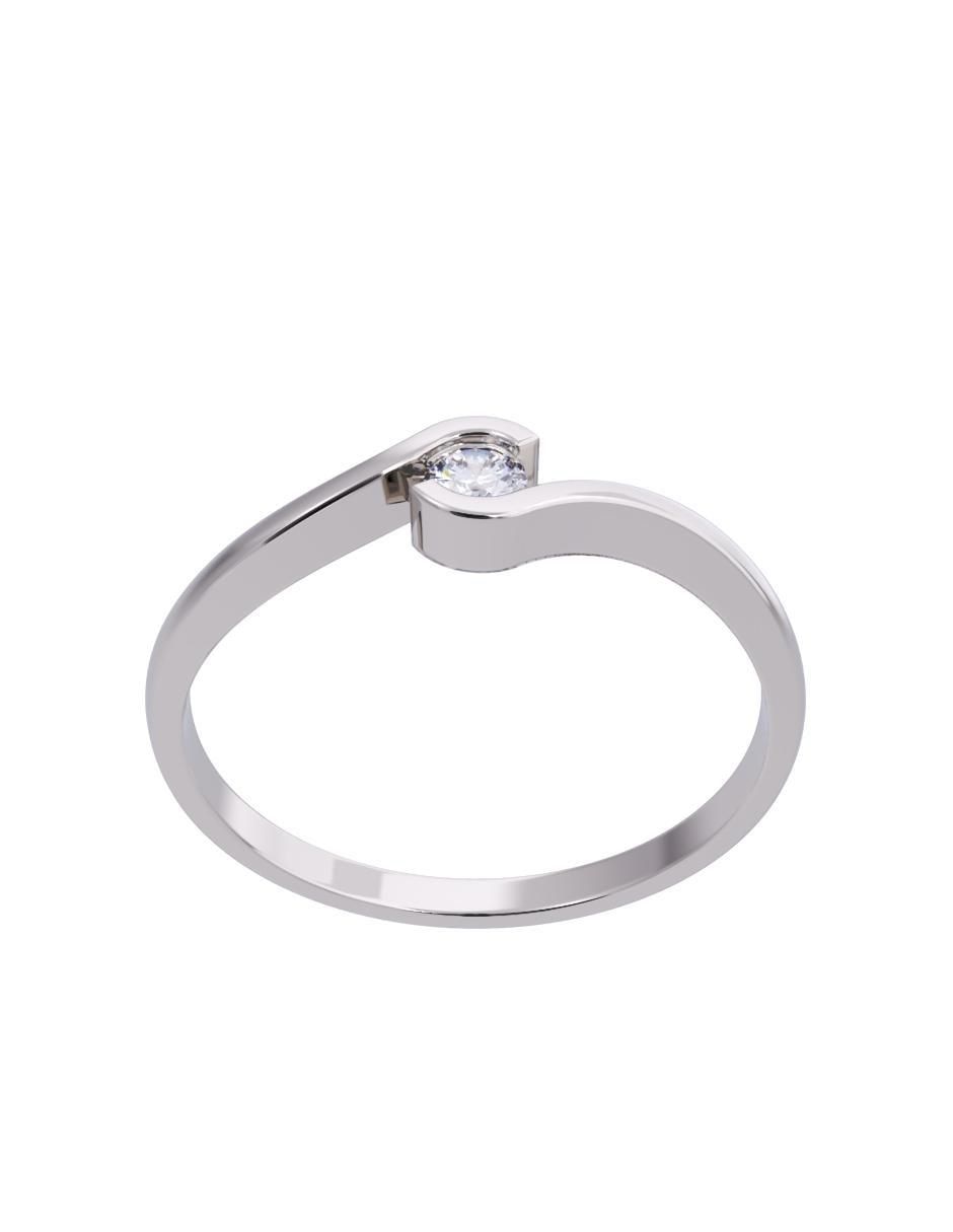 Anillo de compromiso de oro 14 K diamante 2