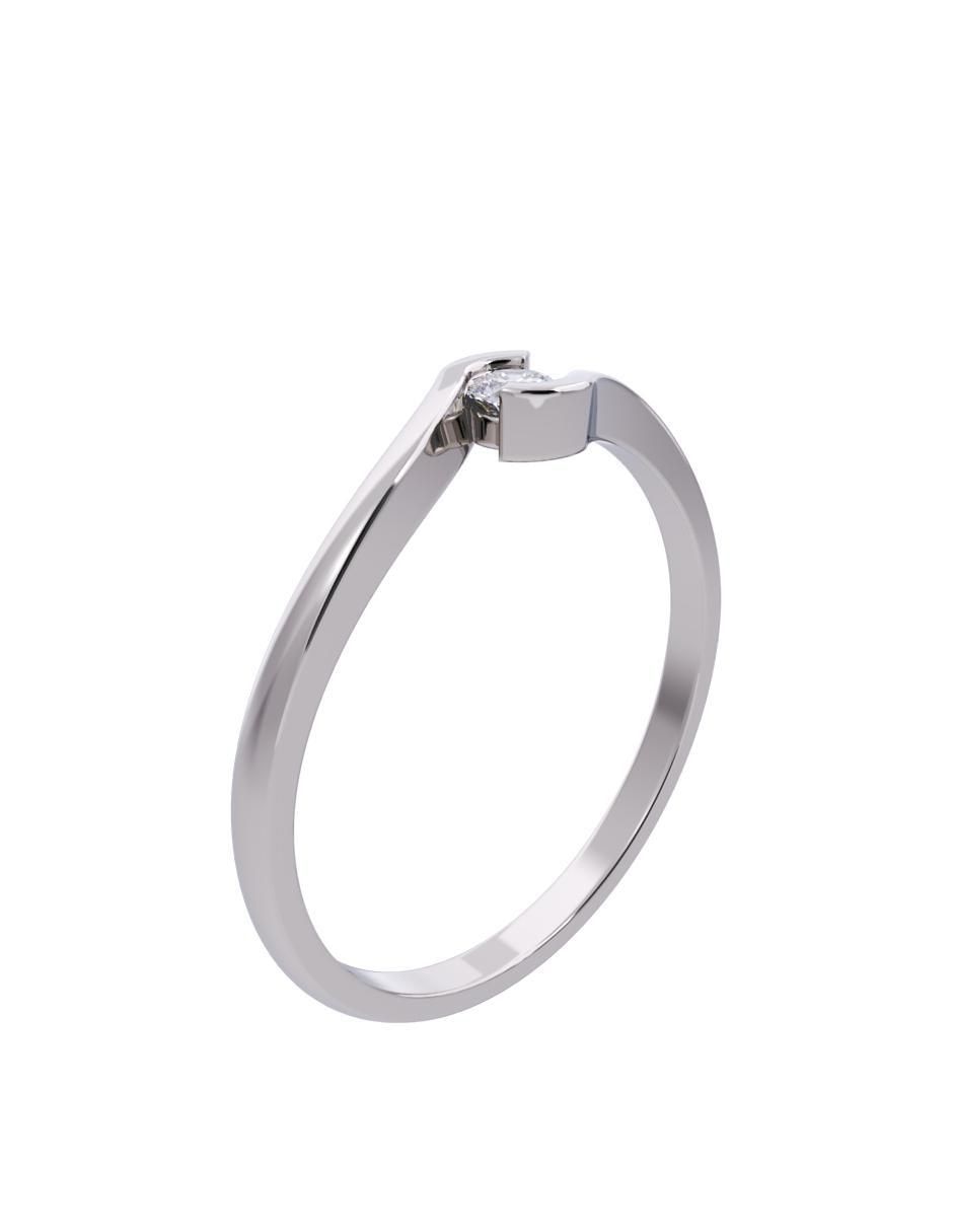 Anillo de compromiso de oro 14 K diamante 3