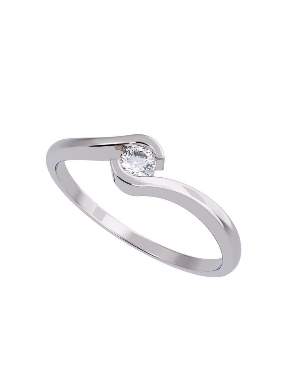Anillo de compromiso de oro 14 K diamante 4