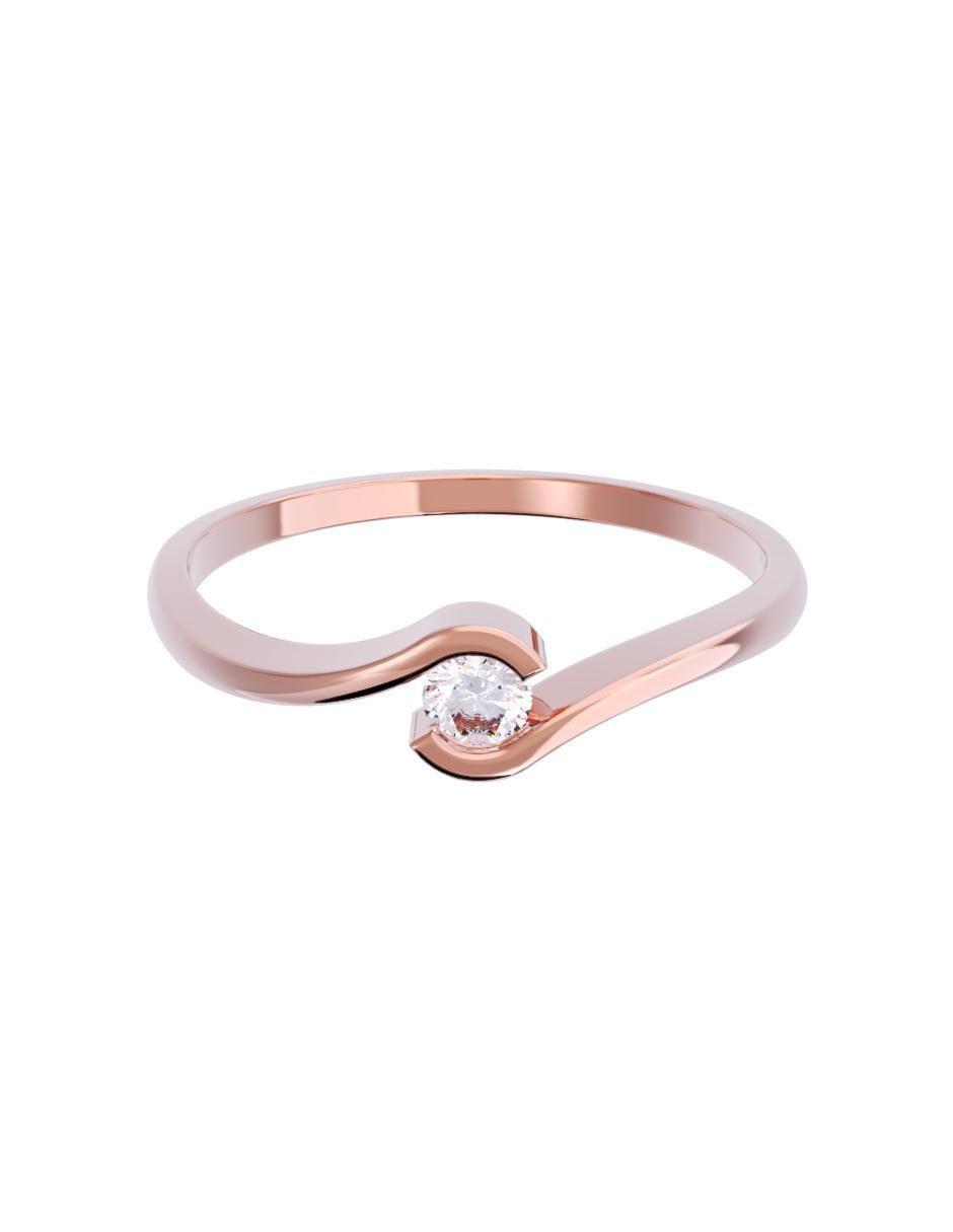 Anillo de compromiso de oro 14 K diamante Anillo de compromiso de oro 14 K diamante