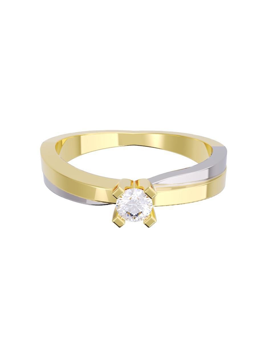 Anillo de compromiso de oro 14 K diamante