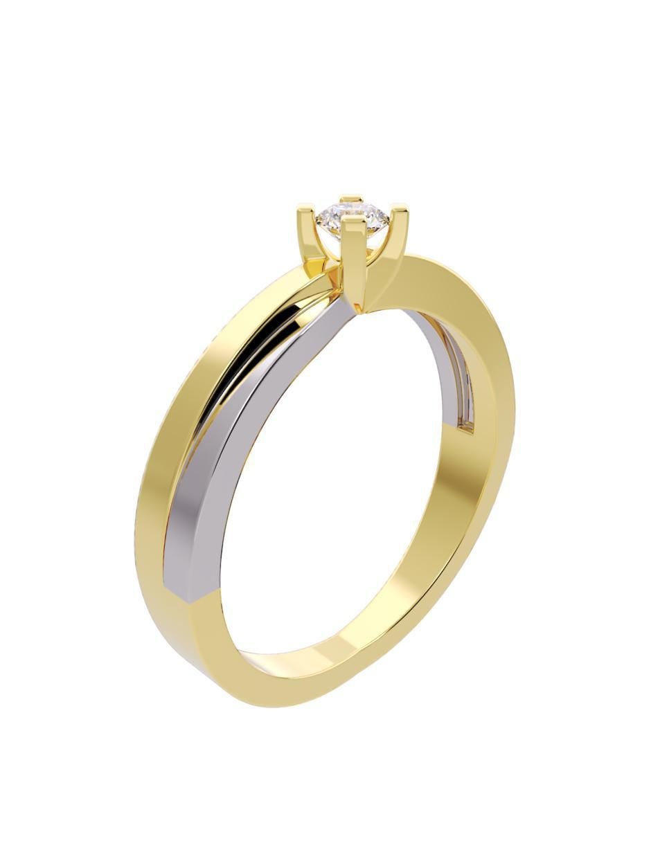 Anillo de compromiso de oro 14 K diamante 3